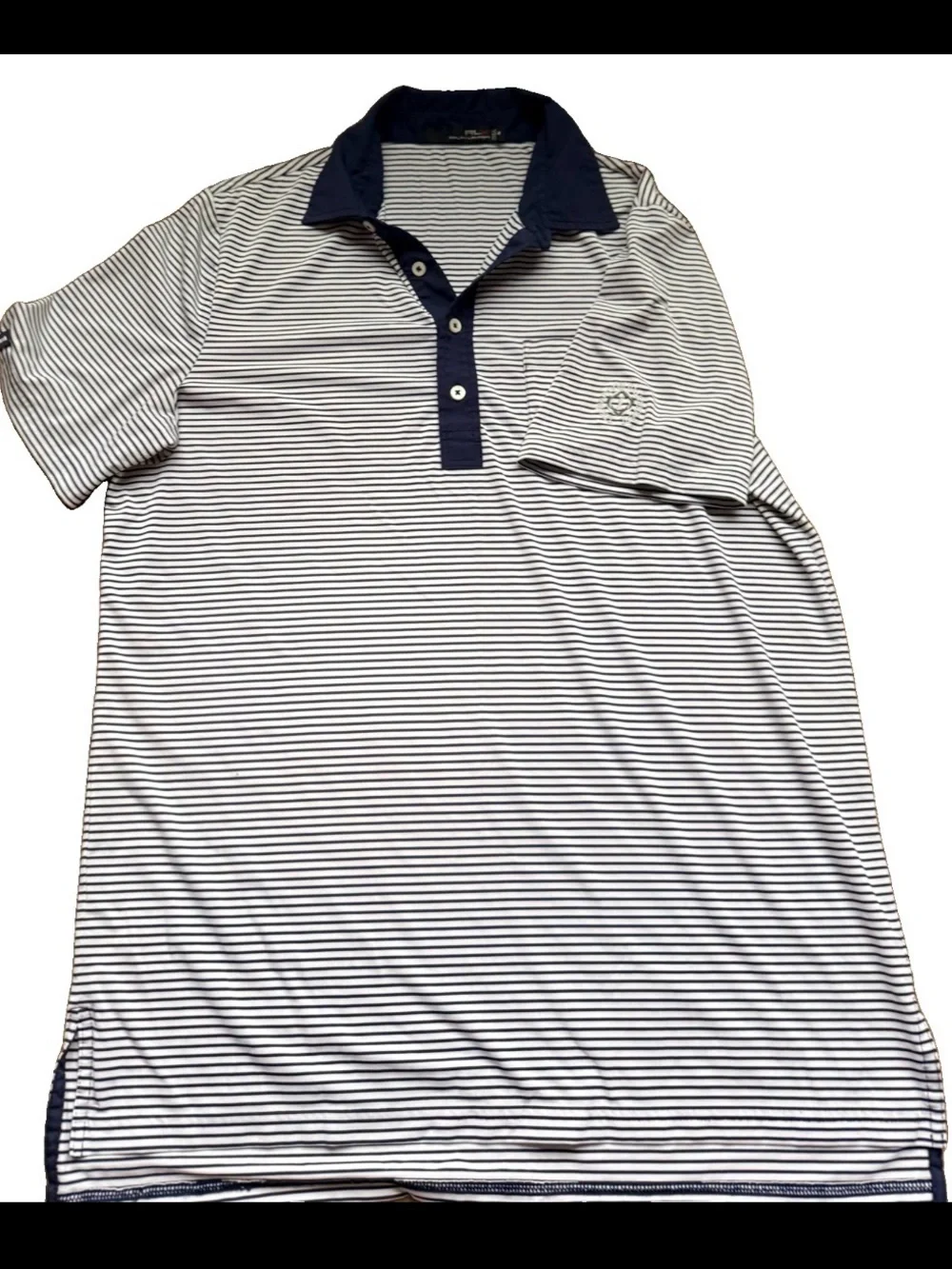 RLX RALPH LAUREN x THE MEMORIAL TOURNAMENT men’s golfpolo navy/white stripe sz m